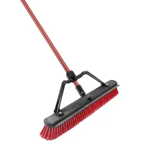 Libman 1004616 24 in. 1230 Push Broom with Squeegee, Red & Black