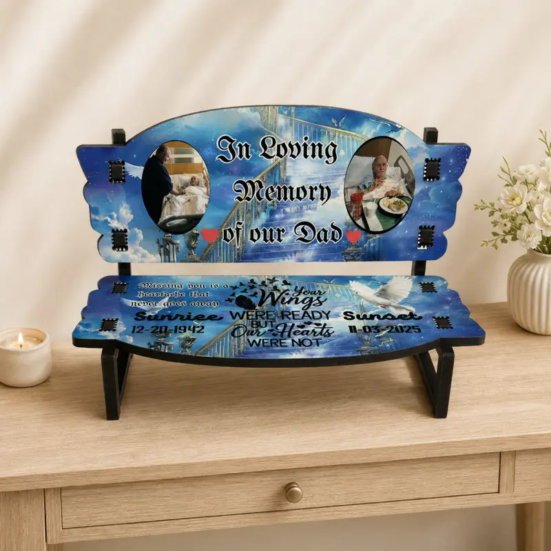 Custom Memorial Bench Keepsake, Desk Memorial Bench