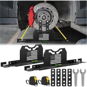 2026 Upgraded Wheel Alignment Tool, 2 PCS Toe Alignment Tool Plates Without Removing Calipers, Wheel Alignment Kit with 2 Measuring Tapes, Compatible with Most Cars and SUVs