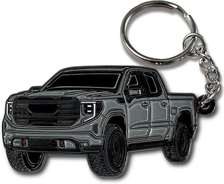 GMC Sierra Keychain – Black Pickup Truck Key Ring, Off Road GMC Truck Lover Gift for Men