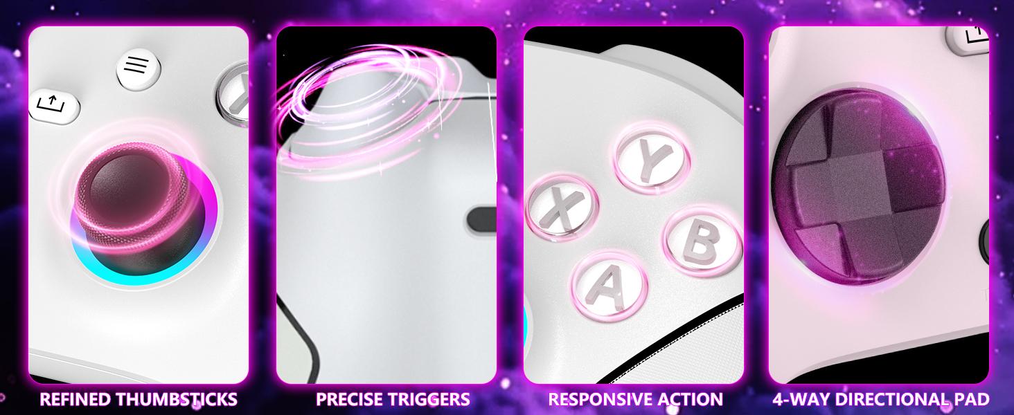 YUYIU Hall Xbox Wireless Controller for Xbox Series X|S, Xbox One, PC & Steam - Anti-Stick Drift Joystick, Dual-Mode Triggers, 6-Axis Gyro, 1000Hz Polling, Turbo & 3.5mm Jack