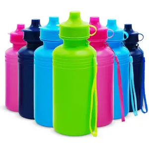 Bulk water sports bottles for kids 18 oz 12 pack squeeze reusable plastic neon colors bpa free kids water bottles party favor gift giveaways