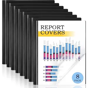 Report Covers with 3-Prong Fasteners, Presentation Folders for A4 and Letter Size Paper, Clear Front Report Covers Binder, 100 Sheet Capacity, for School and Business