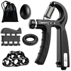 Homhut Forearm Grip Strengthener 6Pcs Kit Adjustable Resistance Finger Trainer for Sports, Rehabilitation & Stress Relief