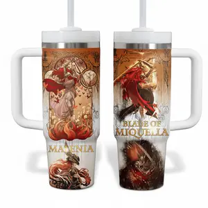 Elden Ring Malenia Blade of Miquella 40oz and 20oz Tumbler - Iconic Boss Art & Fan Art Insulated Mugs with Handles & Straws - Perfect for Tarnished, Soulsborne Fans & FromSoftware Gamers