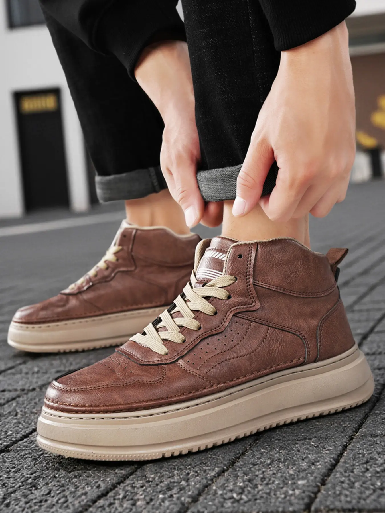 Trendy High-Top Chunky Sole Elevator Boots | Stylish Comfortable Everyday Casual Shoes for Trendsetters