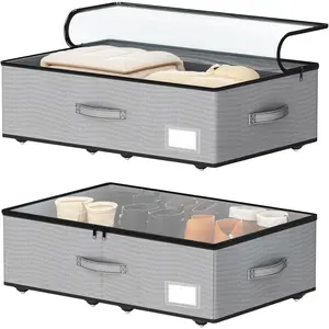 Bed with Wheels, No Assemble Required 7.5 inches Bed bins,Large capacity Rolling Underbed Shoe containers,dorm underbed drawers