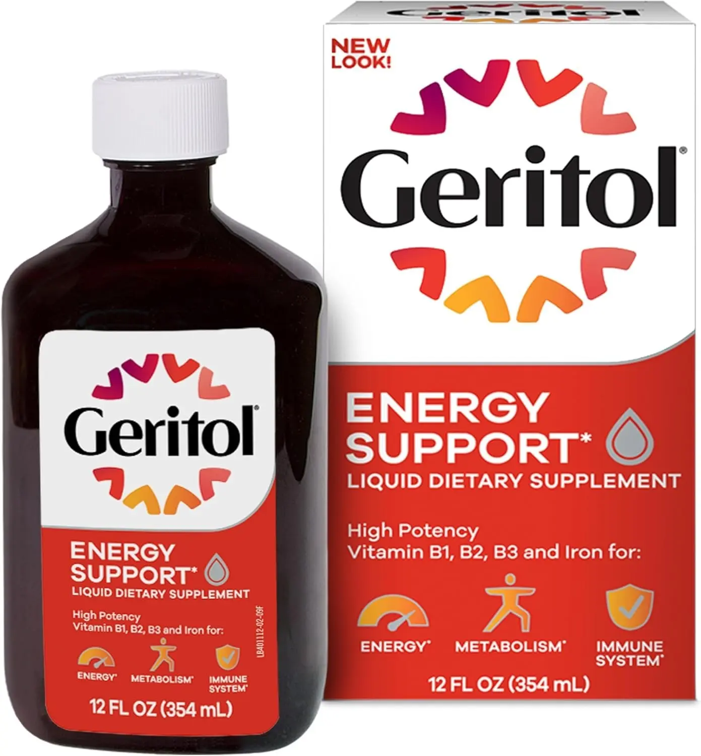 Geritol Liquid Multivitamin and Iron Supplement for Energy Support 12 Fl Oz