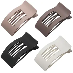 4 count Flat Hair Clips, Large Flat Claw Clips for Women Girls,  Hold  Hair Clips for Thick Thin Hair, Stylish Classic Hair Barrettes(Neutral Matte)