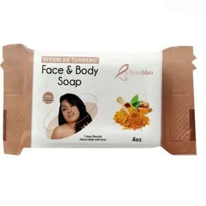Byenblan Turmeric Face & Body Soap 4oz - Brighten & Balance for Optimal Health & Wellness Skincare - 7 Days Results Hand Made with Love