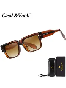 Casik&vuek Square Full Frame Unisex Sunglasses Anti-Blue Light Tr90 Pin Vu400 Outdoor Hiking Travel Driving Glasses