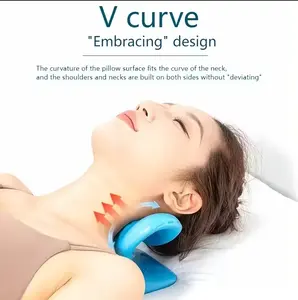 「Mother's Day Neck Relief Cat Paw Cervical Pillow - Ergonomic V-Curve with Massage Nodes for Moms' Home/Office/Travel Comfort」