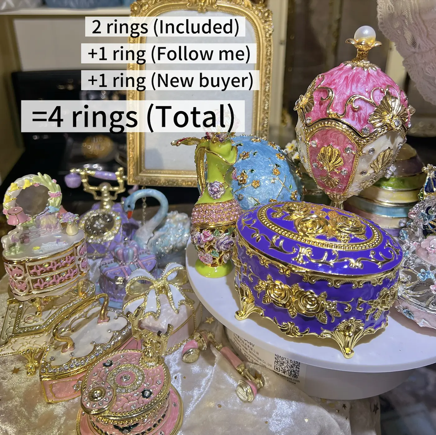 【Live Only】$8 Vintage Enamel Ring Box Set | SALE- Get 4 Rings Total | Curated Collectible Jewelry | Follower Bonus Available