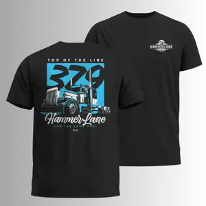 Peterbilt 379 Hammer Lane Truck T-Shirt, 2 Sides, Long Haul Trucker Graphic Tee