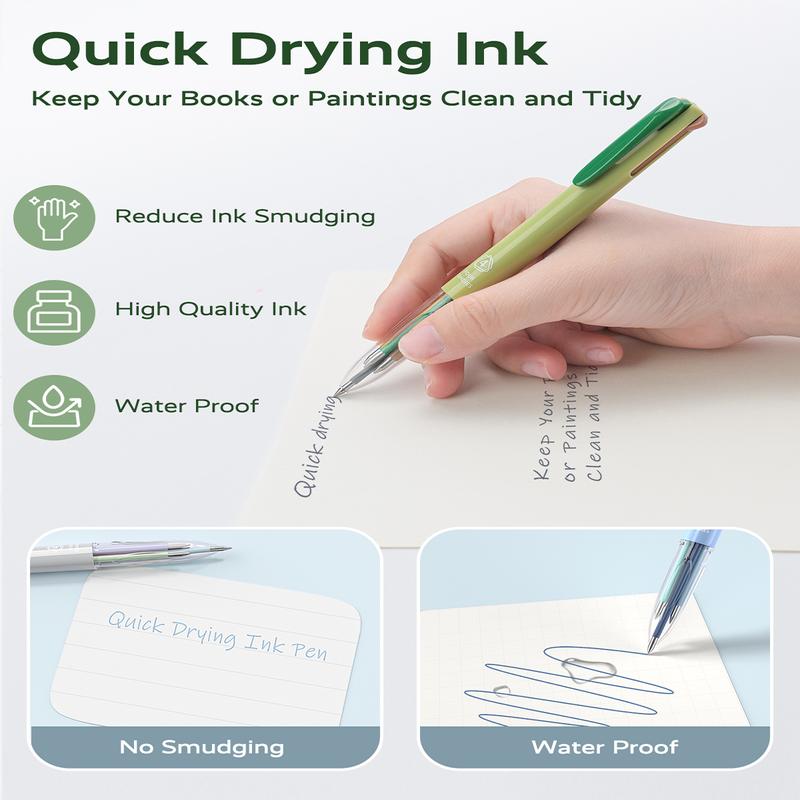 Four Candies 6PCS Multicolor Pen 0.5mm 4-in-1 Colored Pens 18 Colors Retractable Ergonomic Design for Students Nurses Office Supplies