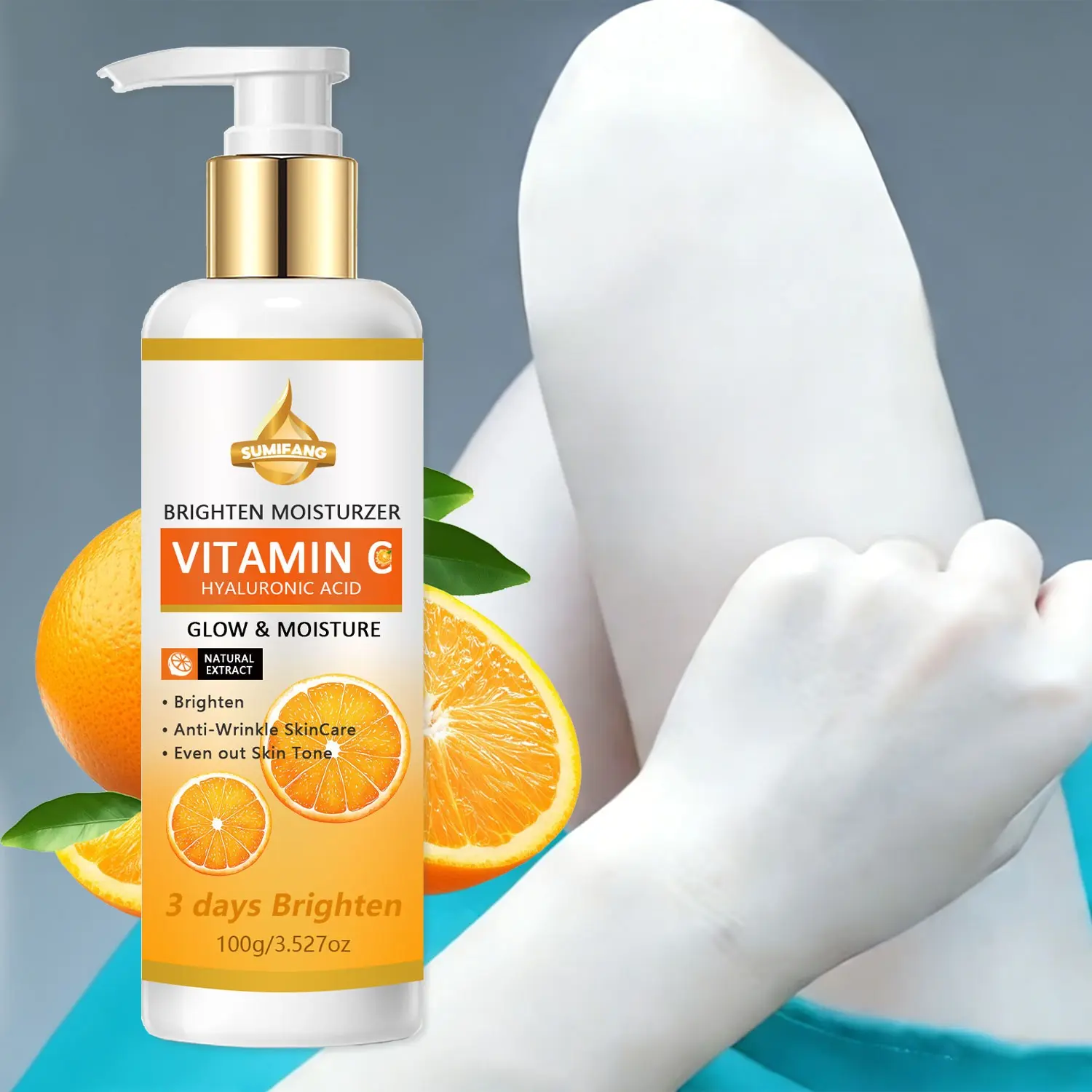 Vitamin C Moisturizing Cream with Niacinamide, Anti-Wrinkle Skincare, Brightening & Nourishing, Brighten Skin Tones, Glow Hydration, Hydrates Face & Body, All Light Skin Types, 100g, Moisturizer, Beauty Moisturizer
