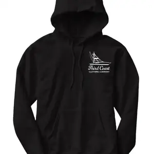 Third Coast Clothing Company Black Hoodie with White Logo Menswear Sweatshirts