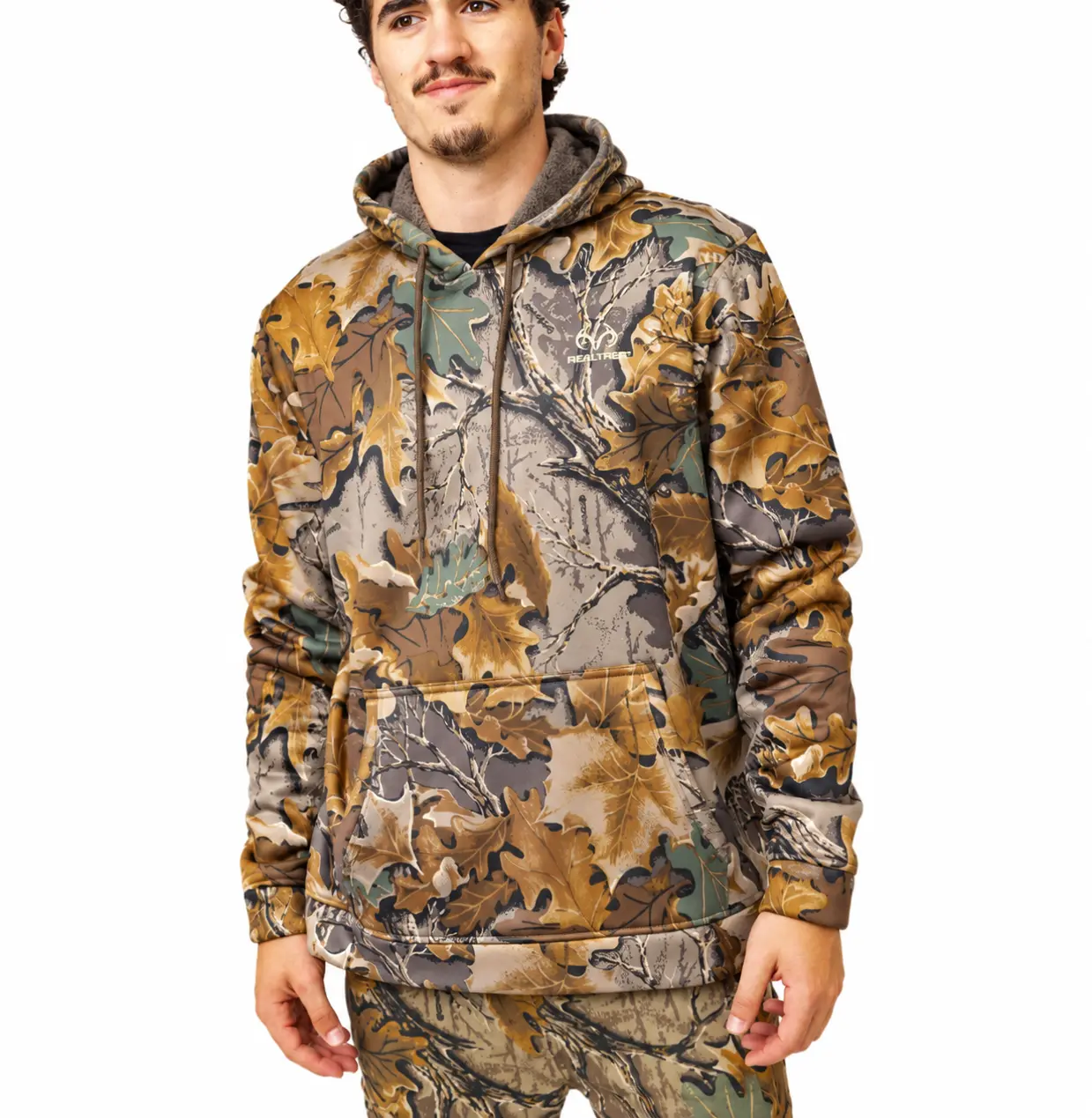 Men's Camo Pullover Hoodie, High Pile Fleece Hunting Hoodie, Outdoor Casual Hoodie, Realtree Advantage Classic