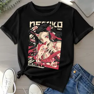 Nezuko Kamado Demon Slayer Anime Unisex Black T-shirt 25723