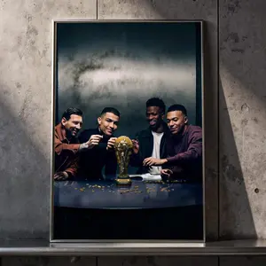 World Cup Legends Poster Featuring Cristiano Ronaldo CR7 and Lionel Messi M10 Iconic Football Wall Art Modern Home Decor Print for Fans