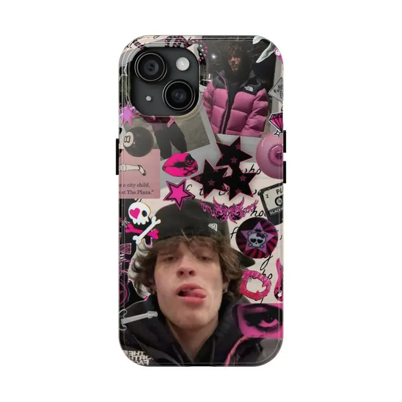 Y2K Chris Sturniolo Slim Smartphone Case, Rubber TPU Lining & Polycarbonate Shell, 2-Piece Design with Raised Edges, Cellphone/Handheld Accessories for iPhone 11-16 & Samsung Galaxy