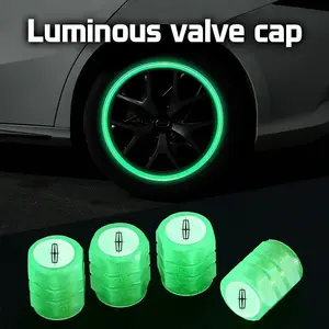 4Pcs Car Luminous Tire Valve Caps Tyre Fluorescent Accessories For Lincoln Navigator Continental Nautilus Aviator MKZ MKX MKC MKT MKS Corsair Mark E