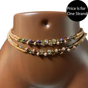 AAEssentials Butterfly Crystals Waist Beads - Colorful Beaded Waist Accessory for Stylish Wear