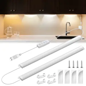 USB Cabinet Under Light Adjustable LED Night Lamp, 30.0cm Ultra-Thin Kitchen Cabinet Lighting, Three-Color Dimmable Light for Cabinets, Countertop, Workstation