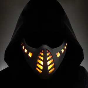 ight-Up Cyberpunk Mask, LED Tactical Face Cover, Led Lighting for Halloween Parties, Airsoft, Cosplay, Energy-Saving Lights, Adjustable Strap Perfect Gift
