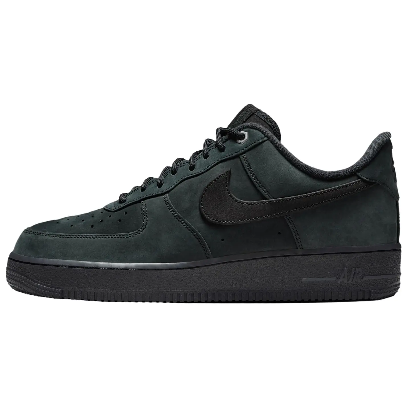 Nike Air Force 1 Low 'Triple Black Nubuck' Sports Footwear, Men's/Women's Trainer - Casual Shoe, Athletic Sneaker, Performance Sports Shoes, Unisex, Solid, Classic, Retro Street Vibe