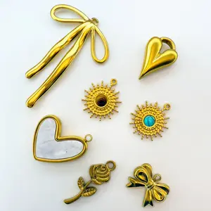 Personalized Stainless Steel 3D Sun Heart Pendant - Vintage Retro Engravable Charm for DIY Necklaces, Jewelry Findings, Wholesale Bulk