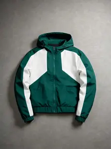 Men's Colorblock Windproof Jacket, Long Sleeve Fitted Casual Coat, Anti-Wrinkle Smooth Fabric, Perfect for Fall & Winter