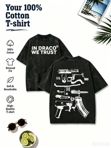 A High-Quality Men's Street T-Shirt, Which We Trust In Draco, Is Printed On Both Sides Of Firearms, A Must-Have Fashion Item For Inspirational Men, A Men's T-Shirt With Round Neck And Short Sleeves, Cotton Casual, Loose And Versatile,