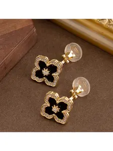 Fashionable Rhinestone Zircon Clover Ear Clip for Women, No Piercing Needed Simple Jewelry, Casual Plain Alloy Chain, All Seasons Accessory