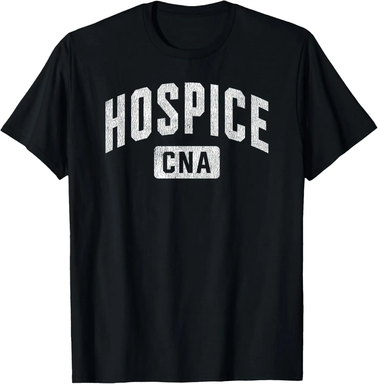 Hospice CNA Graphic T-Shirt for Women in 100% Cotton, Casual Vintage Distressed Style with Round Neck and Short Sleeves