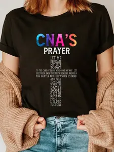 100% Cotton CNA Certified Nursing Assistant Gifts CNAs Prayer T-Shirt