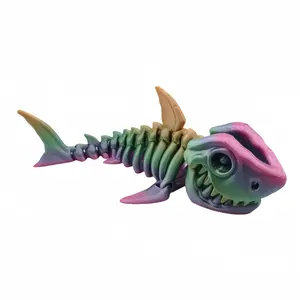 3D printed shark with freely movable joints, creative toy