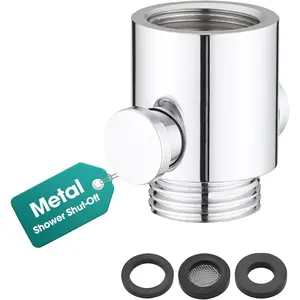 Metal Shower Head Shut Off Valve, Handheld Showerhead Water Shut Off Valve, Save Water, Easy Installation, Suitable for RV or Bathroom, Chrome
