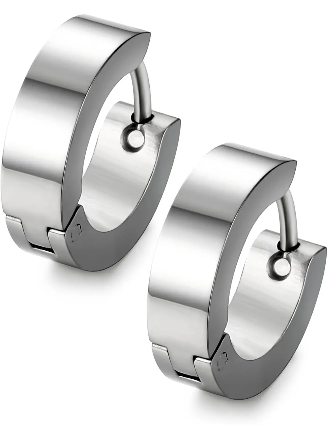 Stainless Steel Non Tarnish Unique Small Hoop Earrings for Men Huggie Earrings 1 Pairs Hoop Jewelry Hypoallergenic Stainless Steel