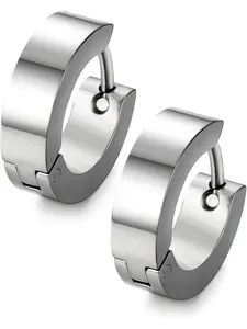 Stainless Steel Non Tarnish Unique Small Hoop Earrings for Men Huggie Earrings 1 Pairs
