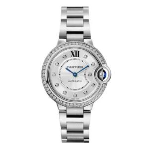 Cartier Ballon Bleu de Cartier Diamond Bezel Ladies Watch 33mm Silver Dial WHP040833