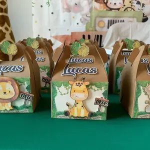 Safari Favor Boxes - Cute Baby Animal Design.