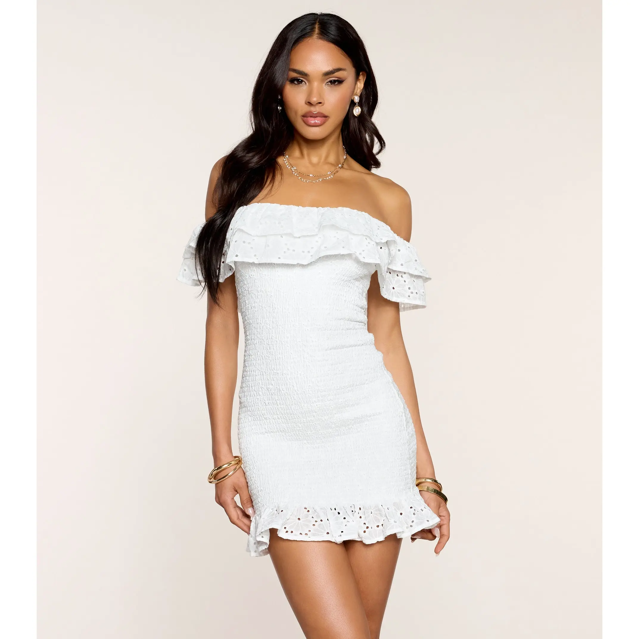 Fresh Picked Eyelet Mini Dress