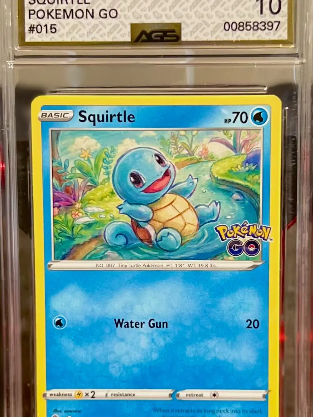 Squirtle 015/078 Pokémon GO Stamped English AGS Graded Gem Mint 10