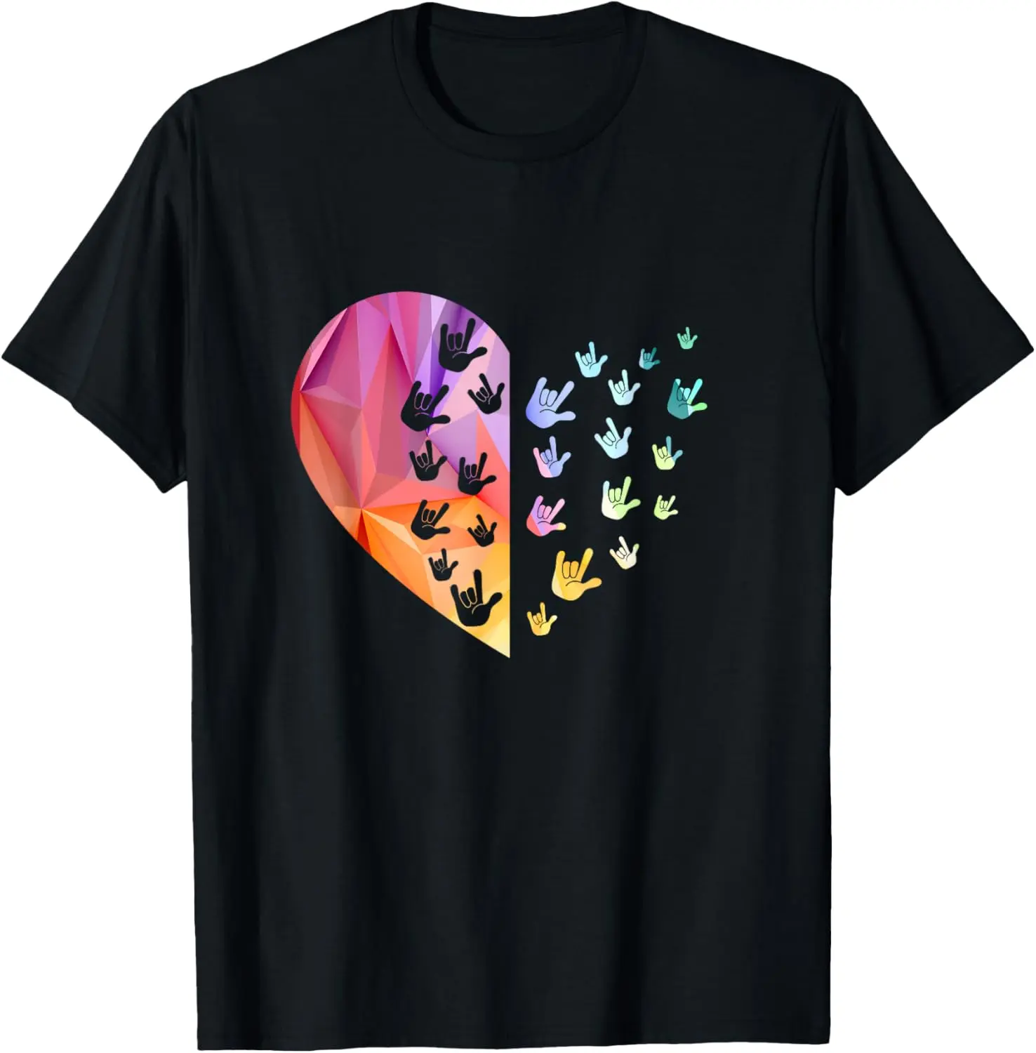 Sign Language Heart - ASL Gift Deaf Gift ASL Teacher Gift T-Shirt