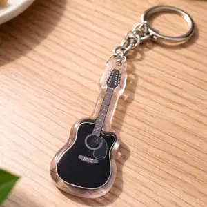 DEROMERO Guitar 12 String Keychain Guitarra Llavero