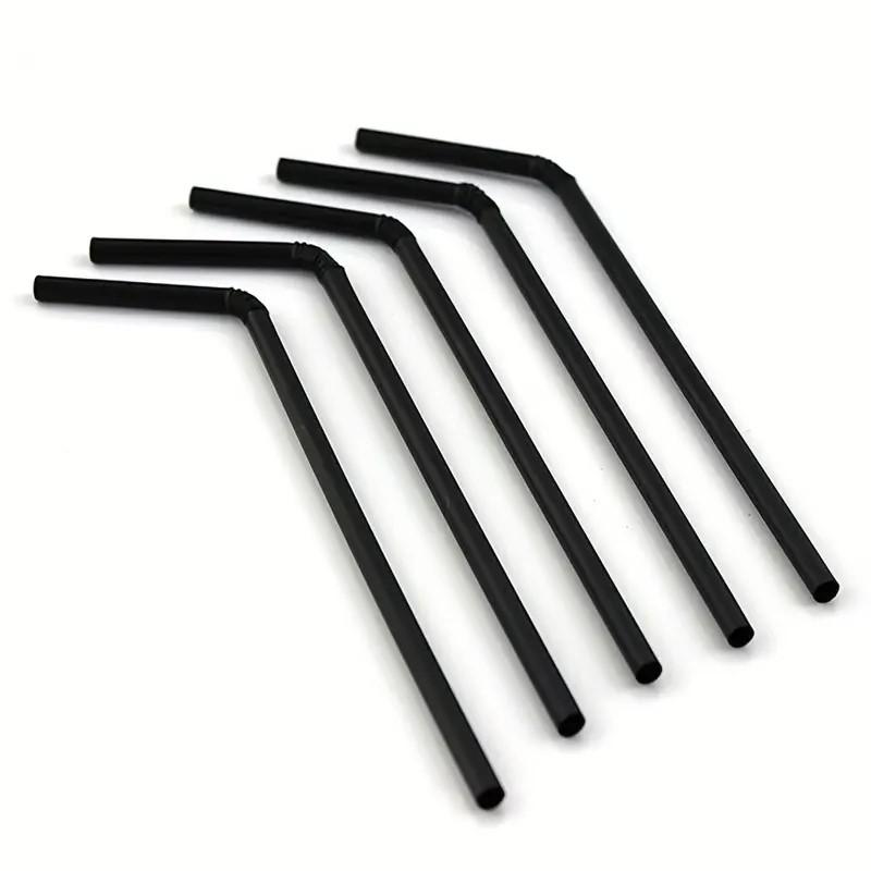 Disposable Straws, 100pcs Flexible Plastic Straws, Disposable Drinking Utensils for Home Kitchen Party Restaurant