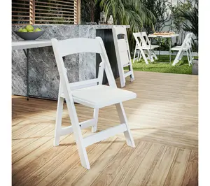 Techni Home 4-Pack White Resin Folding Chairs