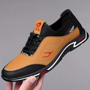Men'S Fashion Casual Business Sneakers, Non-Slip Comfort Trendy Loafer, Solid Color Low Top with Elastic Band Closure, Faux Insole, Synthetic Upper, Rubber Sole for Daily and Leisure Wear Closed Training