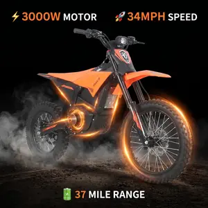 S1 Electric Dirt Bike for Adults, 3000W High Performance Motor, 34MPH Top Speed, 37 Miles Range, 48V 20.8Ah Battery, Hydraulic Suspension & Brakes, All Terrain Off Road Electric Motorcycle
